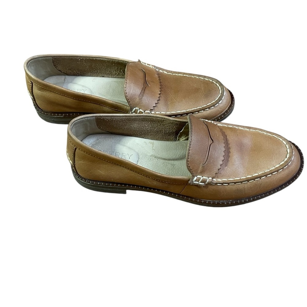 Sperry Seaport Camel/Tan Leather Slip-On Loafers w/ Penny Keeper Sz. 6.5 Casual - Picture 3 of 9